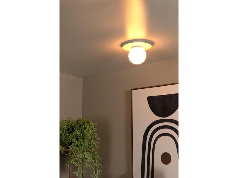 Plafonnier diam. 25 cm 1xe27 blanc - lucide - tricia  - Conforama D