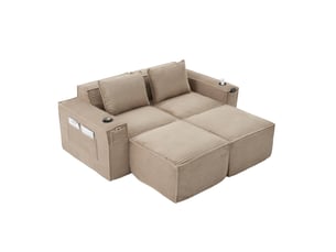 Canapé droit compressé fixe <strong>MODFU</strong> <strong></strong> 2 places Velours côtelé kaki