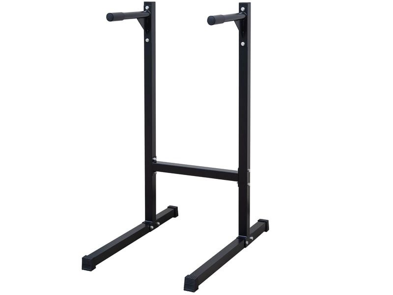  Station de dips 101 x 67,3 x 135,9 cm noire en acier, entraînement complet du haut et bas du corps  - Conforama A