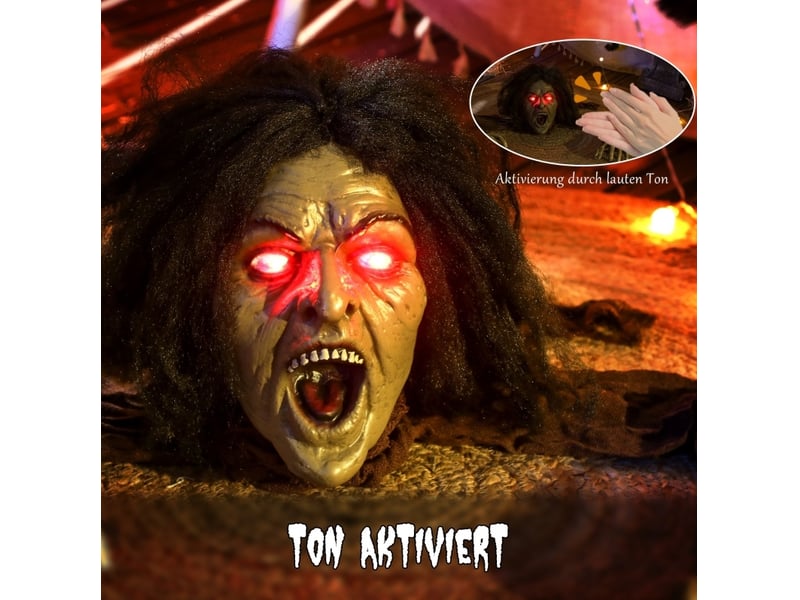  Décoration zombie rampante halloween 140x60x20 cm sons et lumières marron  - Conforama D