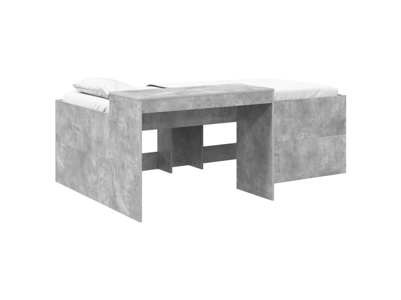  Lit haut pour enfants - lit jeune avec bureau gris béton 80 x 200 cm  - Conforama A