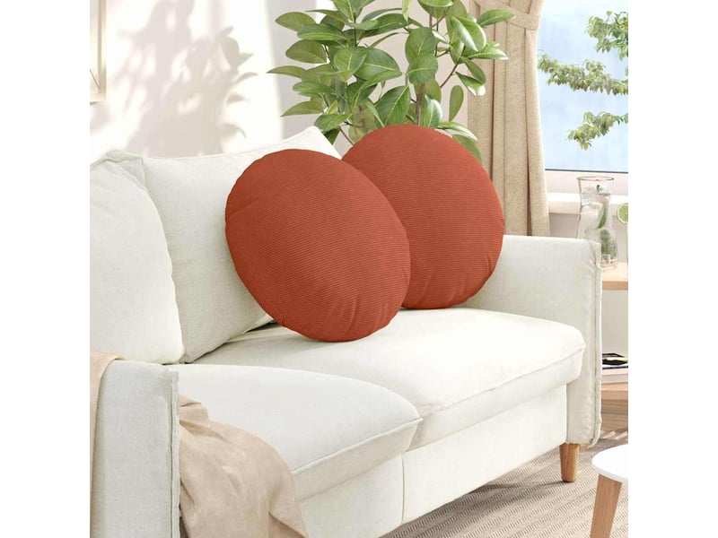  Lot de 2 coussins de siège, coussins décoratifs tissu en velours côtelé rouge orange cf59813  - Conforama B