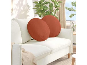 Lot de 2 coussins de siège, coussins décoratifs tissu en velours côtelé rouge orange cf59813
