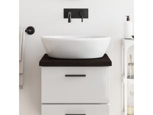 Comptoir de salle de bain, plan de travail marron foncé bois massif traité cf65855