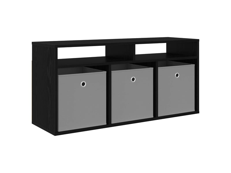  Meuble tv - basboard avec tiroir chêne noir 102 x 32 x 48,5 cm  - Conforama A