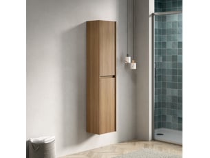 Meuble de rangement mural de salle de bain 148x34,5x17 cm 2 portes en bois chêne
