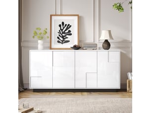 Buffet 4 porte(s) <strong>OKWISH</strong> <strong></strong> - 160 cm coloris blanc