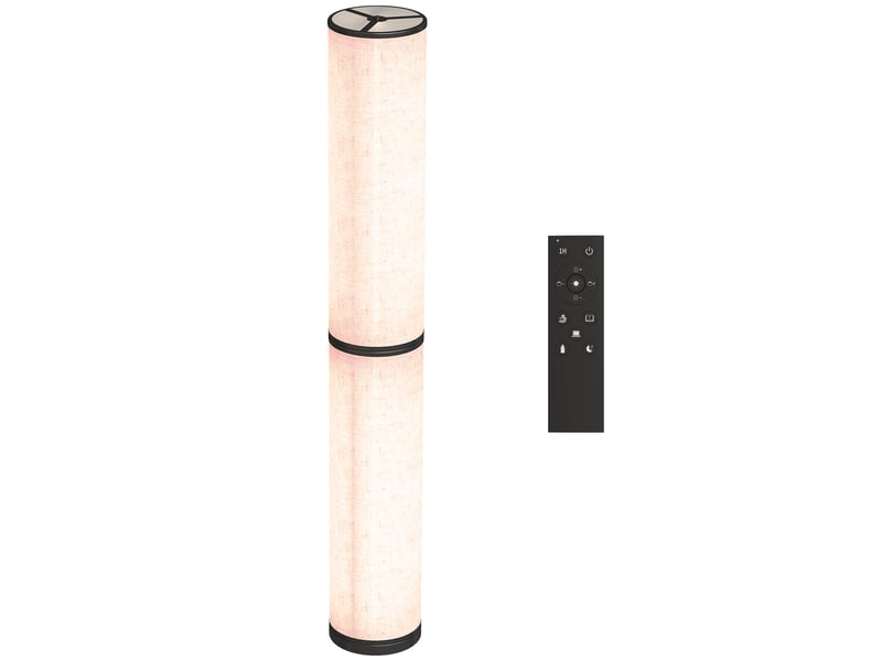  Lampadaire avec télécommande et réglage de la température 3000-6000k, abat-jour en tissu, ø20 x 135 cm, beige  - Conforama A