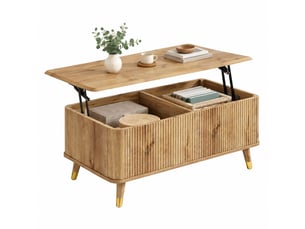 Table basse rectangulaire coloris naturel <strong>CHICFURN</strong> <strong></strong> - 52 cmx97 cm