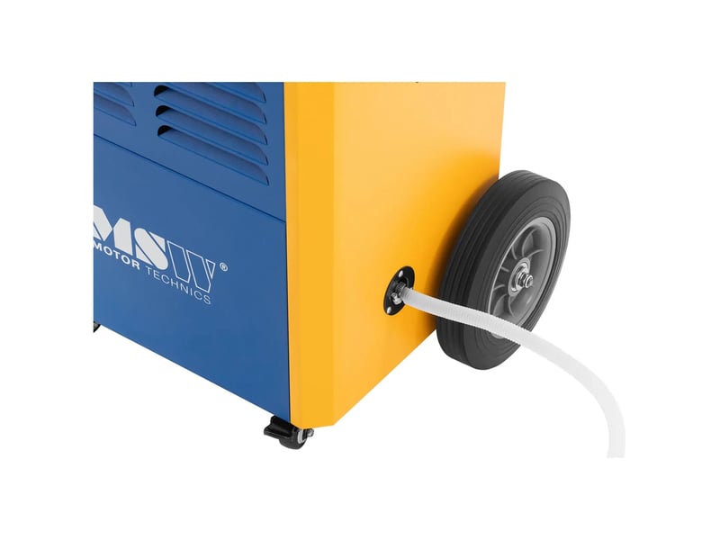  Déshumidificateur professionnel 138 litres par jour 130 150 m² 1300 m³h avec poignée caoutchouc tôle d'acier laminé à froid bleu jaune 14_0008874  - Conforama D