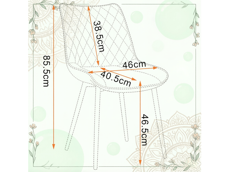  Lot de 2 chaises de salle à manger marron clair en cuir synthétique et métal  - Conforama E