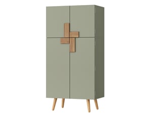 Armoire de cuisine 4 portes avec étagères réglables 60x35x120 cm vert mdf