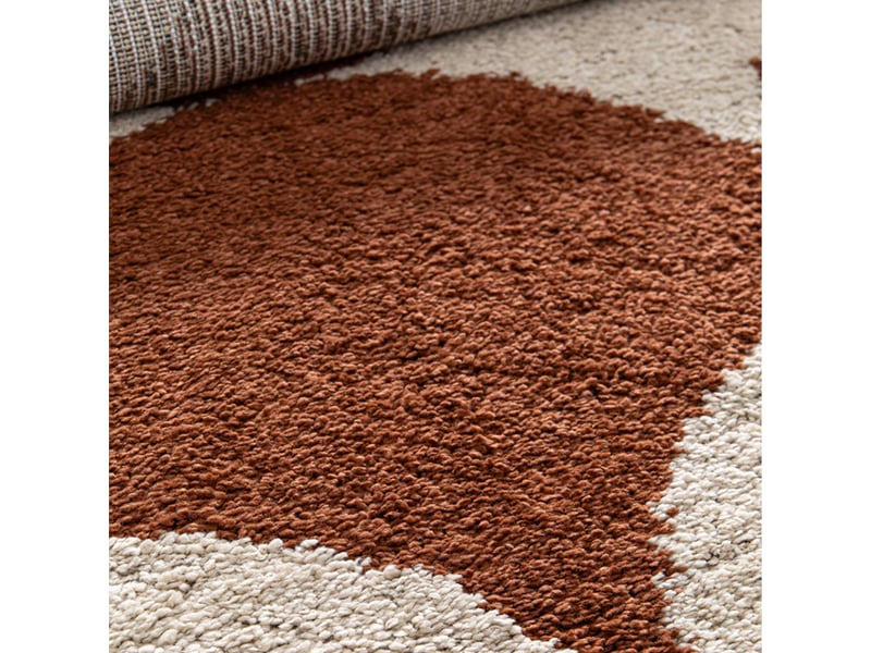  Tapis intérieur motif ronds crème et terracotta 80 x 150cm - stella  - Conforama D