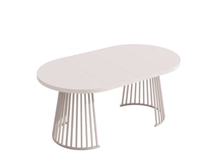 Table à manger extensible 100138176x100 cm pour 4-8 personnes, table de salle à manger à double rallonge, plateau épais 3 cm, pieds métal, cachemire