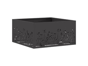 Brasero exterieur, foyer noir 60x60x30 cm acier patiné shl7074