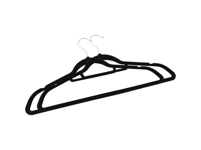  Cintres antidérapants 100 pcs noir velours cfw764628  - Conforama C