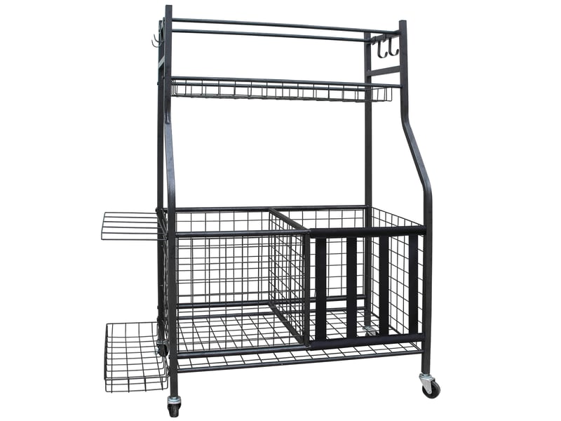  Chariot de rangement pour ballons à roulettes en acier noir 73x41.5x116 cm W3274P422048 - Conforama A