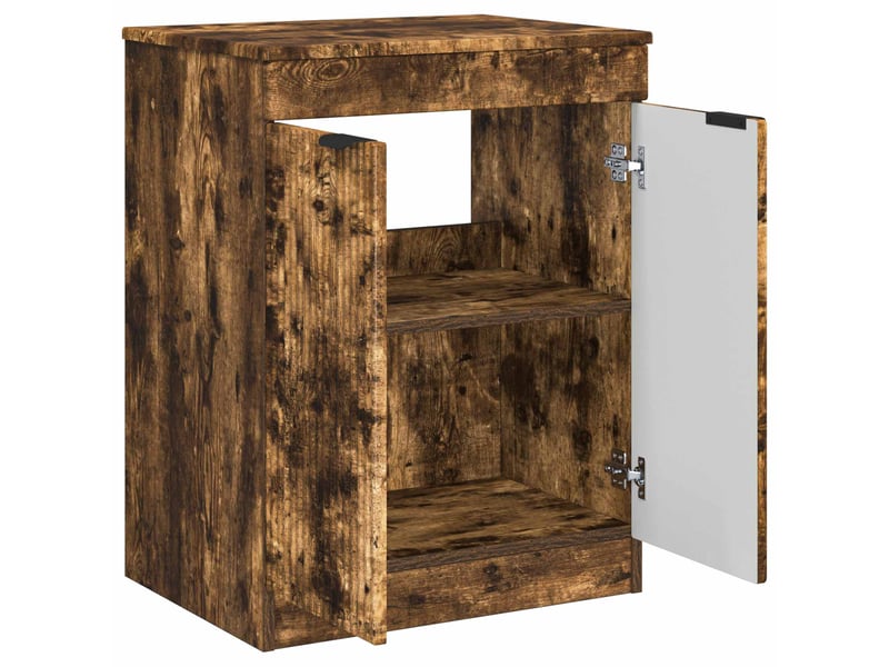  Armoire de salle de bain, meuble de rangement chêne fumé 54x41x70 cm shl4347  - Conforama D