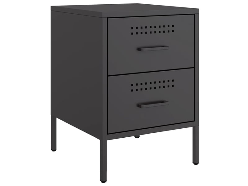  Lot de 2 tables de chevet - cabinet de chevet - table de nuit noir 36x39x50,5 cm acier  - Conforama D