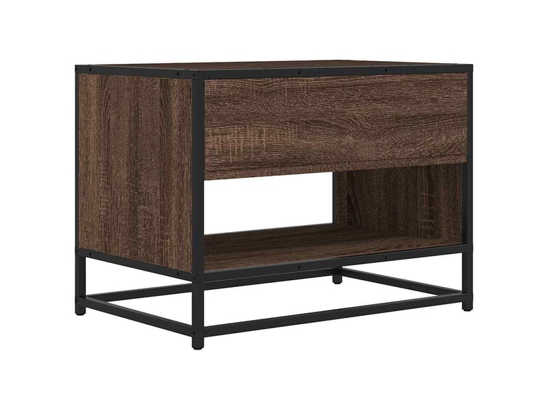  Meuble tv - banc tv - meuble de rangement chêne marron 61x40x46 cm bois d'ingénierie et métal  - Conforama E