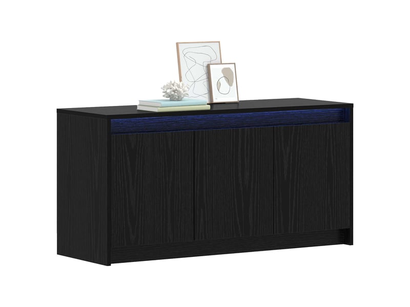 Meuble tv - banc tv - meuble de rangement 100 x 34 x 50 cm chêne noir bois d'ingénierie  - Conforama C