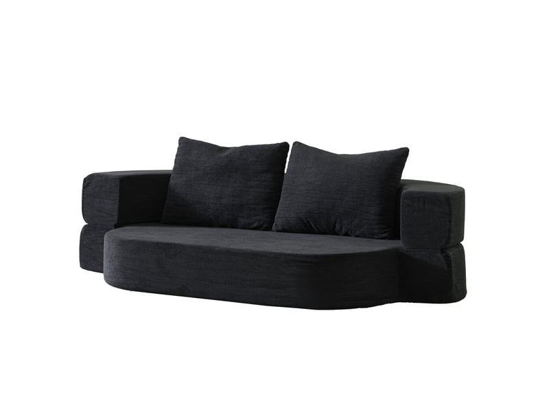  Canapé-lit convertible 2 places noir 200x130x60 cm cravdom  - Conforama A