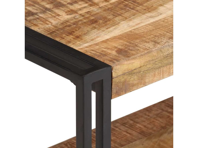  Meuble tv - banc tv - meuble de rangement 120x30x40 cm bois de manguier brut  - Conforama D