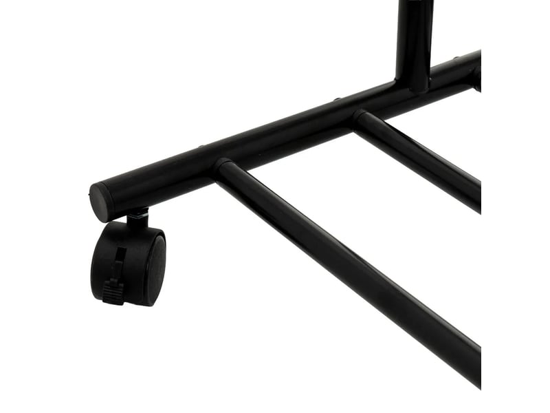  Portemanteau penderie sur roulettes en métal noir avec étagère à chaussures-longueur 84 × profondeur 44 × hauteur 170 cm  - Conforama E