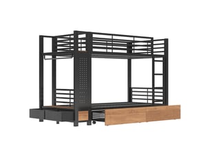 Lit superposé 90x200 cm <strong>BIQZUYA</strong>  <strong></strong> coloris noir