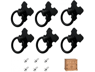 6 poignées noires vintage pour meubles, boutons pour placards de cuisine, portes d'armoires et commodes.