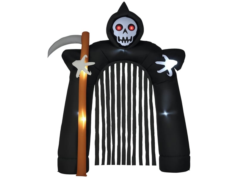  Décoration de jardin gonflable avec éclairage led et fixation stable pour halloween en polyester noir 230 × 65 × 285 cm  - Conforama A