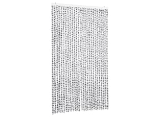 Rideau anti-mouches, moustiquaire gris clair et gris foncé 118x220cm chenille cf43539