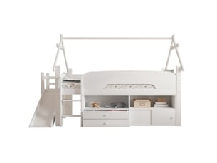 Lit mezzanine 90x200 cm MAISENTIEL coloris blanc