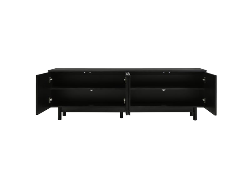  Meuble tv modenvie noir 175 x 38 x 56 cm à 4 portes avec étagères réglables  - Conforama A