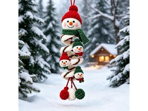 Lot de 2 kits diy crochet bonhomme de neige en spirale – pour débutants, ornements de noël à réaliser soi-même-style 12