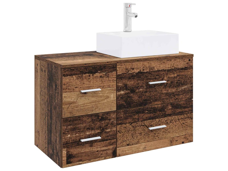 Ensemble de mobilier de salle de bain 2 pc bois ancien cf64025 - Conforama A