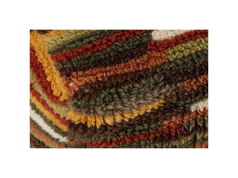  Pouf géométrique en laine olivier 60cm multicolore  - Conforama B