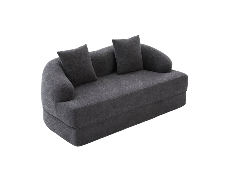  Canapé convertible 2 places 157*84*65cm en chenille gris foncé chicfurn  - Conforama A