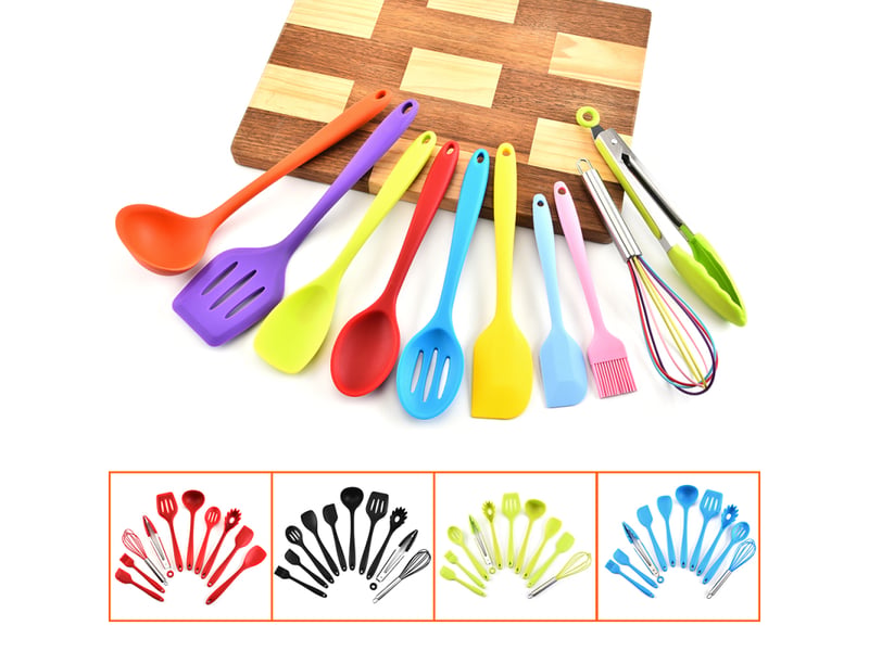  Ensemble d'ustensiles de cuisine noirs (10 pièces): les spatules et les cuillères sont résistantes à la chaleur et faciles à nettoyer  - Conforama A