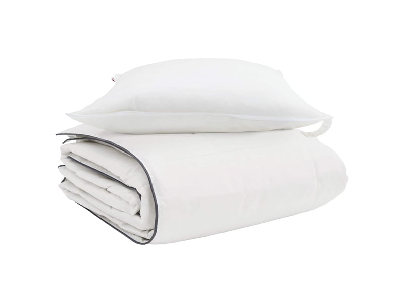  Duvet d'hiver avec oreiller 2 pièces - couette blanc plume de canard  - Conforama A