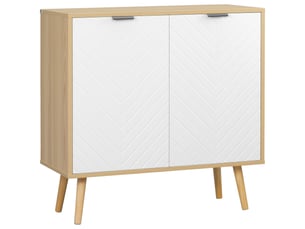 Meuble moderne multifonctionnel en panneaux de particules et bois de pin, avec trois étagères réglables, 77 x 35 x 77,5 cm