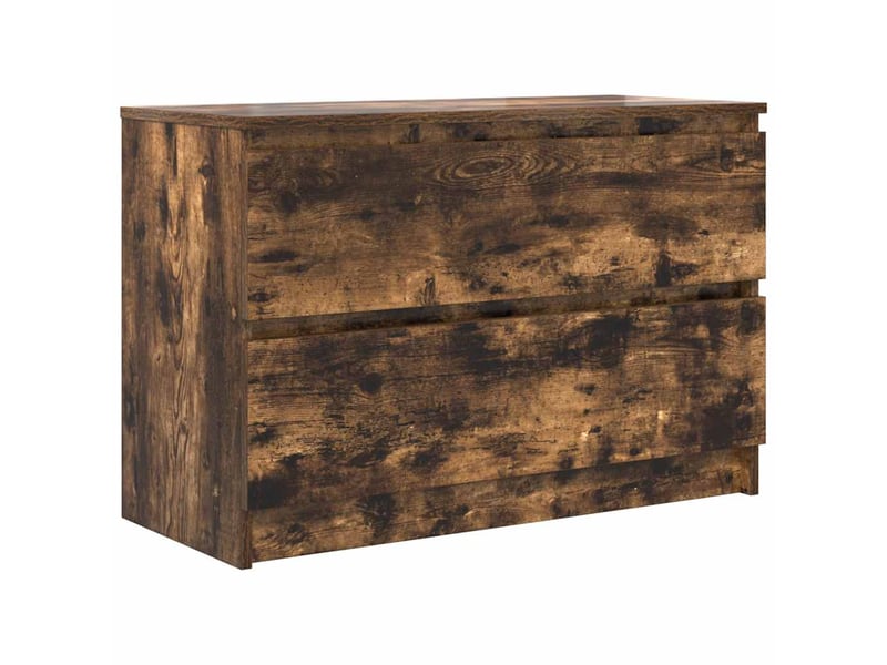  Meuble tv - banc tv - meuble de rangement chêne fumé 80x35x54 cm bois d'ingénierie  - Conforama A