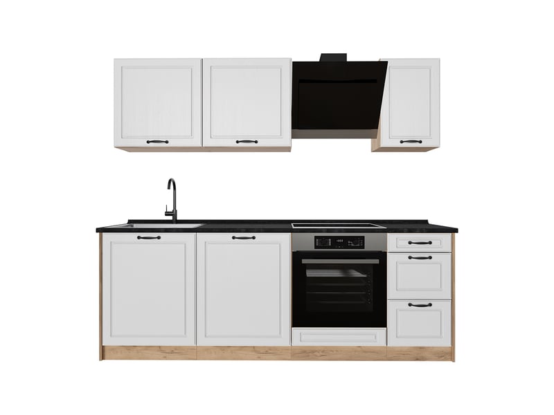  Vicco cuisine, blanc campagnechêne doré, 220cm sans plan de travail  - Conforama A