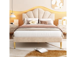 Lit 2 places 140x200 cm <strong></strong> <strong>Beige</strong> coloris beige