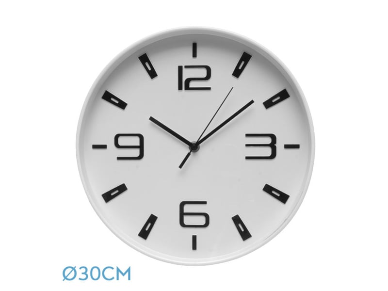  Horloge murale fabrilamp aroa ø 30 cm blanc mouvement continu 190810001 - Conforama A