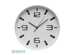 Horloge murale fabrilamp aroa ø 30 cm blanc mouvement continu