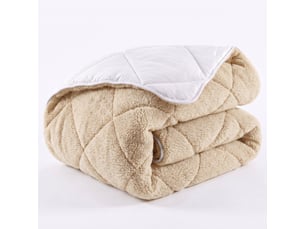 Casabel couette polaire hiver ultra chaude 600gm², réversible, douce et moelleuse, 2 personnes, 240x260cm, taupe