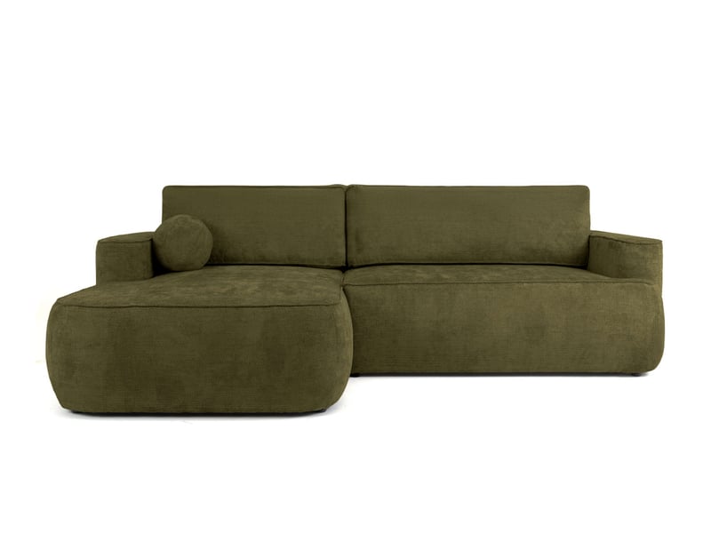  Canapé d'angle gauche cassis avec coffre de rangement en tissu chenille - vert CASSIS - Conforama A