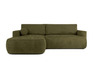 Canapé d'angle gauche fixe LOUNGITUDE CASSIS 4 places Tissu Vert