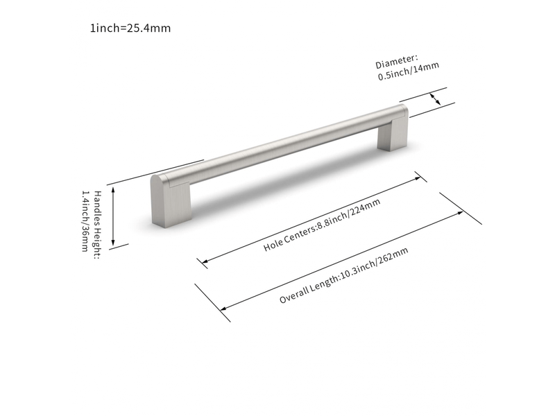  5 pièces de poignées de meuble, distance entre les trous de 224 mm, poignées de meubles, poignées d'armoire, poignées d'armoire de cuisine  - Conforama D